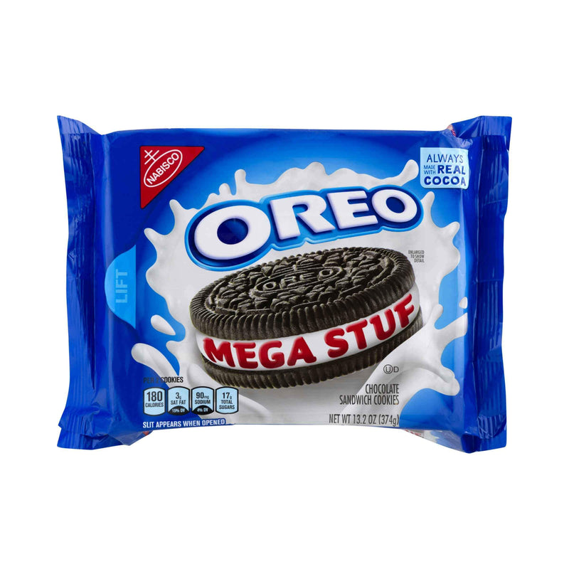 Oreo Mega Stuf, biscotti al cioccolato al latte da 374g (2110536777825)