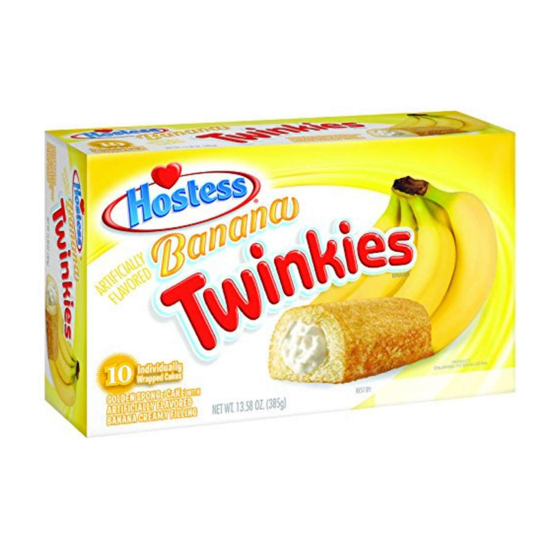 Hostess Twinkies Banana, merendine ripiene con crema alla banana nel formato da 10 pezzi (2110616010849)