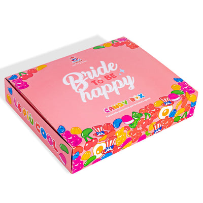 Candy box "Bride to be Happy", scatola di caramelle gommose da comporre con le preferite della sposa