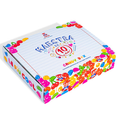 Candy box "Profesor con 10 cum laude", caja de gomitas para componer con los favoritos de tu profesor