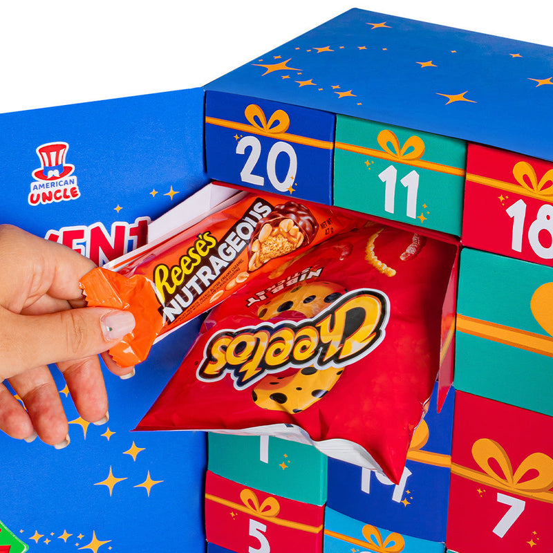 Calendario de Adviento 2023, caja de +24 snacks dulces y salados sorpresa