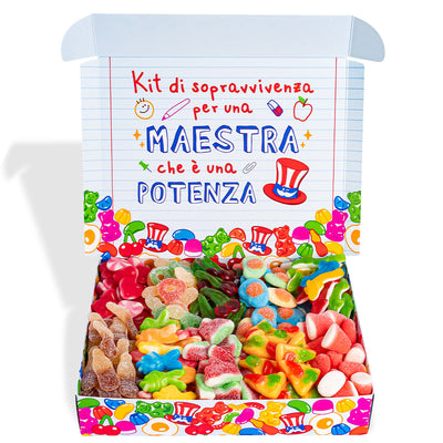 Candy box "Profesor con 10 cum laude", caja de gomitas para componer con los favoritos de tu profesor