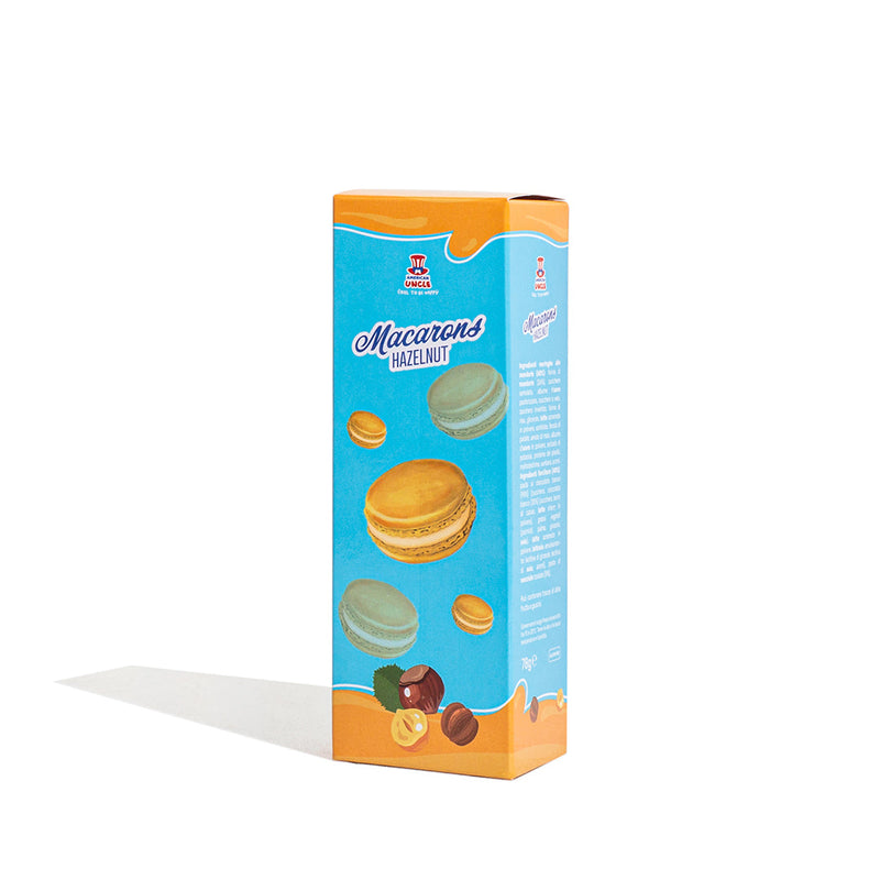 American Uncle Macarons Avellana, merengues de almendras rellenos de crema de avellanas 78g