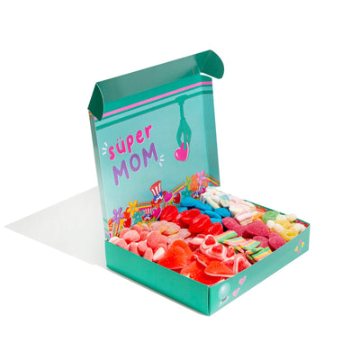 Caja Merienda - Edición Mamá + Caja Regalo Mamá + Caja de Dulces - Edición Super Mamá 1kg sorpresa