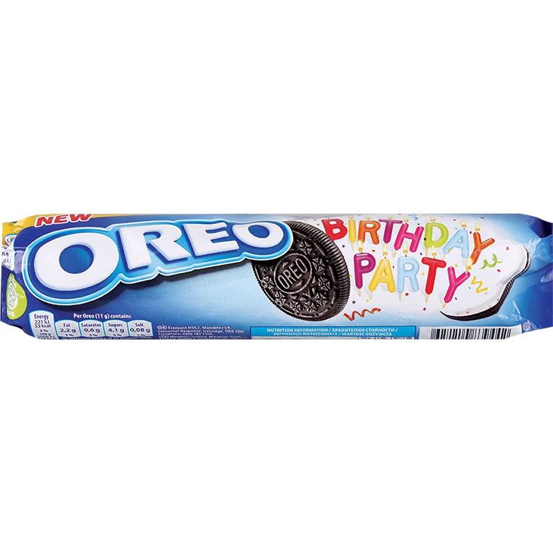 Oreo Birthday Party, biscotti a vaniglia e cioccolato da 154g (1954207400033)