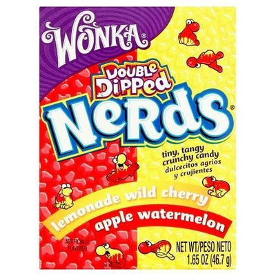 Wonka Nerds Watermelon Apple and Lemonade Wild Cherry, caramelle all'anguria rossa e limonata di ciliegia selvatica da 47g (1954208907361)