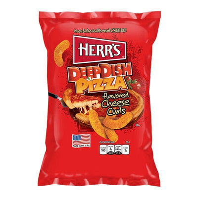 Herr's Deep Dish Pizza Cheese Curls, patatine al gusto pizza da 28g (1954209464417)