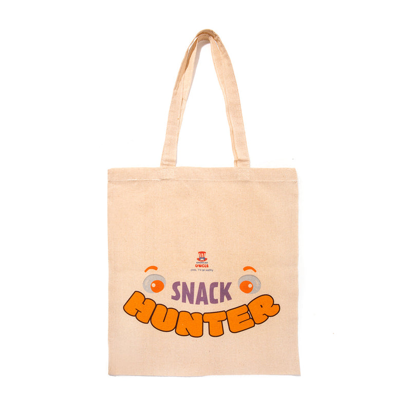 Shopper Snack Hunter, brown bag in resistant cotton, 35x40cm 