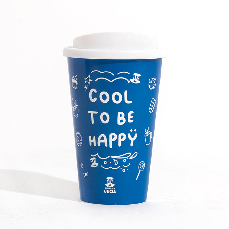 Cool to be Happy Thermal Cup, 350 ml Thermal Cup with Screw Lid 15.5 x ø 9.5 cm