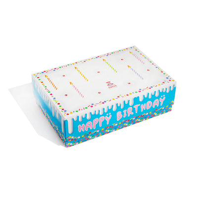 Caja cumpleaños, caja con forma de tarta de cumpleaños de 15 snacks dulces y salados