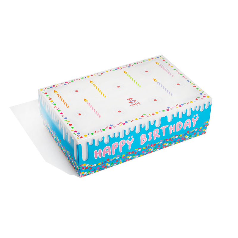 Caja cumpleaños, caja con forma de tarta de cumpleaños de 15 snacks dulces y salados