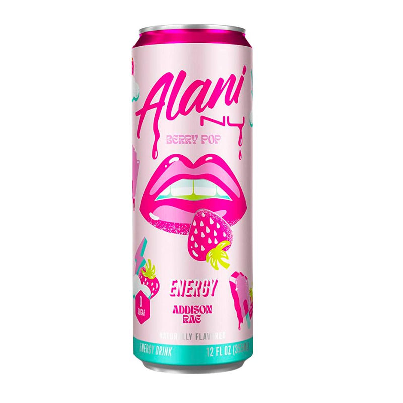 Alani Nu Energy Berry Pop Addison Rae Zero Sugar, bebida energética con sabor a bayas de 355 ml