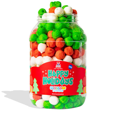 Mallow Jumble “Happy Holidays”, a jar of marshmallows to compose with your favorite flavors