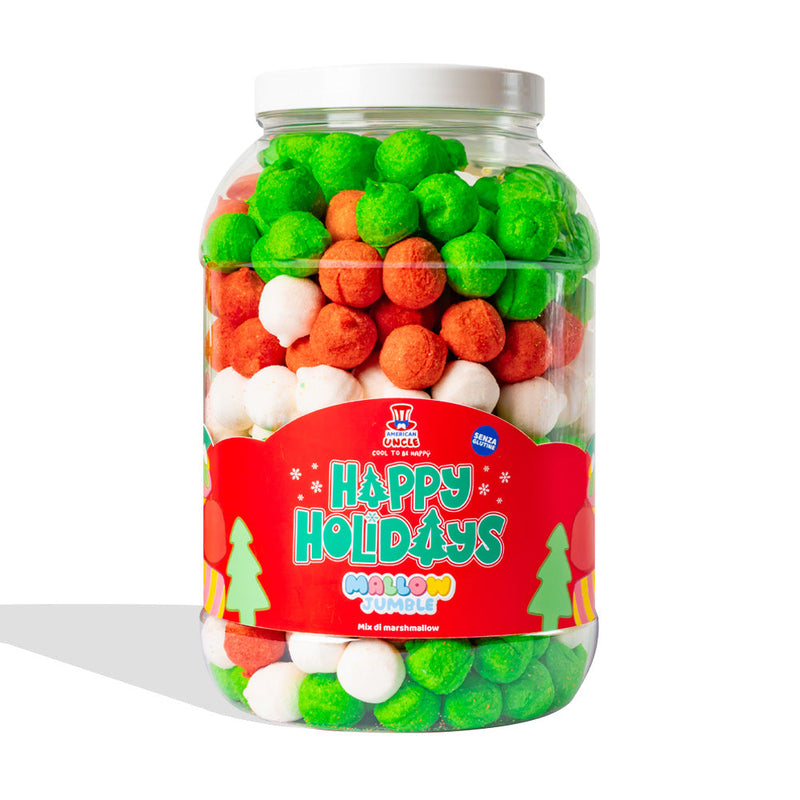 Mallow Jumble “Happy Holidays”, tarro de malvaviscos para mezclar y combinar con tus sabores favoritos