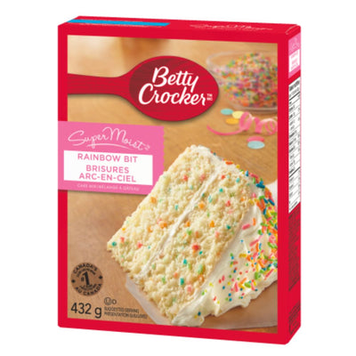 Confezione di preparato per torte Betty Crocker Super Moist Rainow Bit Brisures Arc En Ciel da 432g