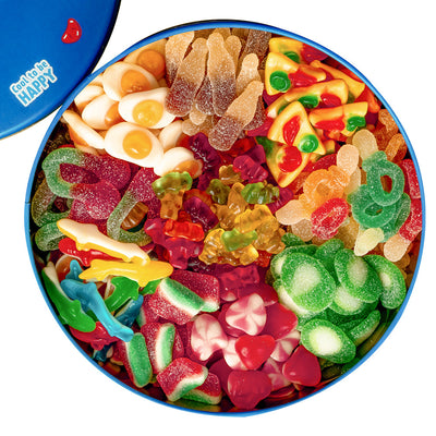 Candy Bucket "Abre si necesitas rellenar", lata de 3kg de gomitas para componer con tus sabores favoritos