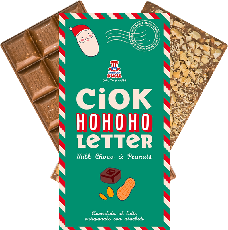 ChocoLetter Milk Choco &amp; Peanuts, 100g artisanal milk chocolate bar with peanuts