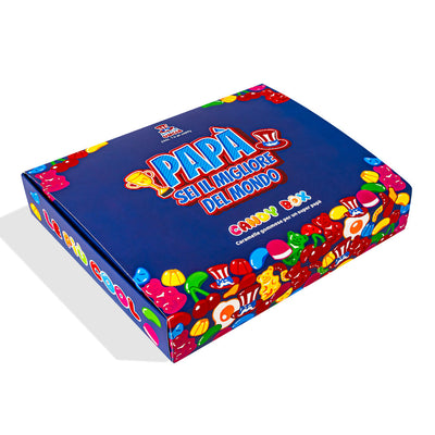 Candy Box 'World's Best Dad', a box of gummy candies to fill with dad's favorites