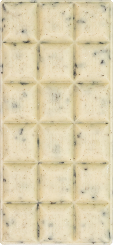 ChocoLetter Cookies &amp; Cream, 100g artisanal white chocolate bar with biscuit pieces