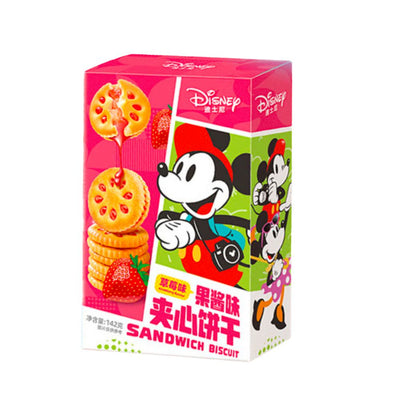 Confezione da 142g di biscotti alla fragola Disney Sandwich Biscuit Strawberry 