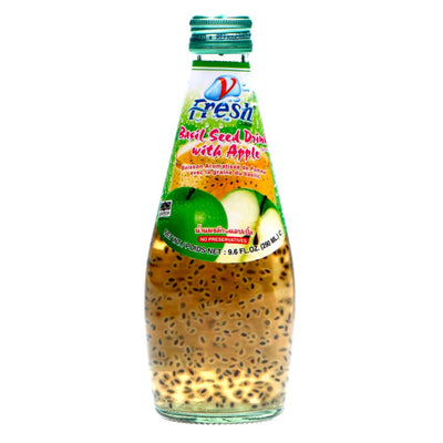 Confezione da 290ml di bevanda alla mela con semi di basilico Fresh Basil Seed Drink with Apple