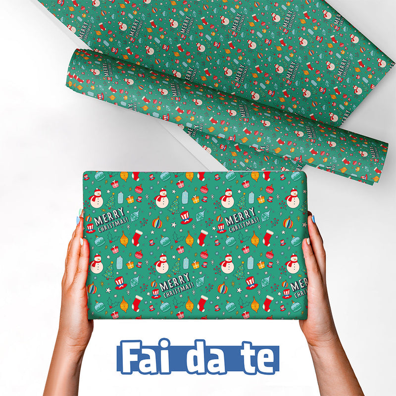 Christmas patterned wrapping paper, 1 sheet 68x98cm