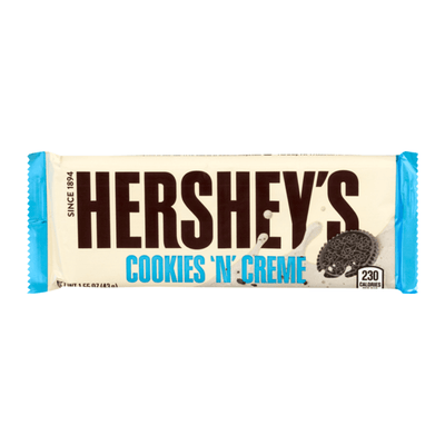 Hershey's Cookies'n'Cream, barretta al cioccolato bianco e cookies da 43g