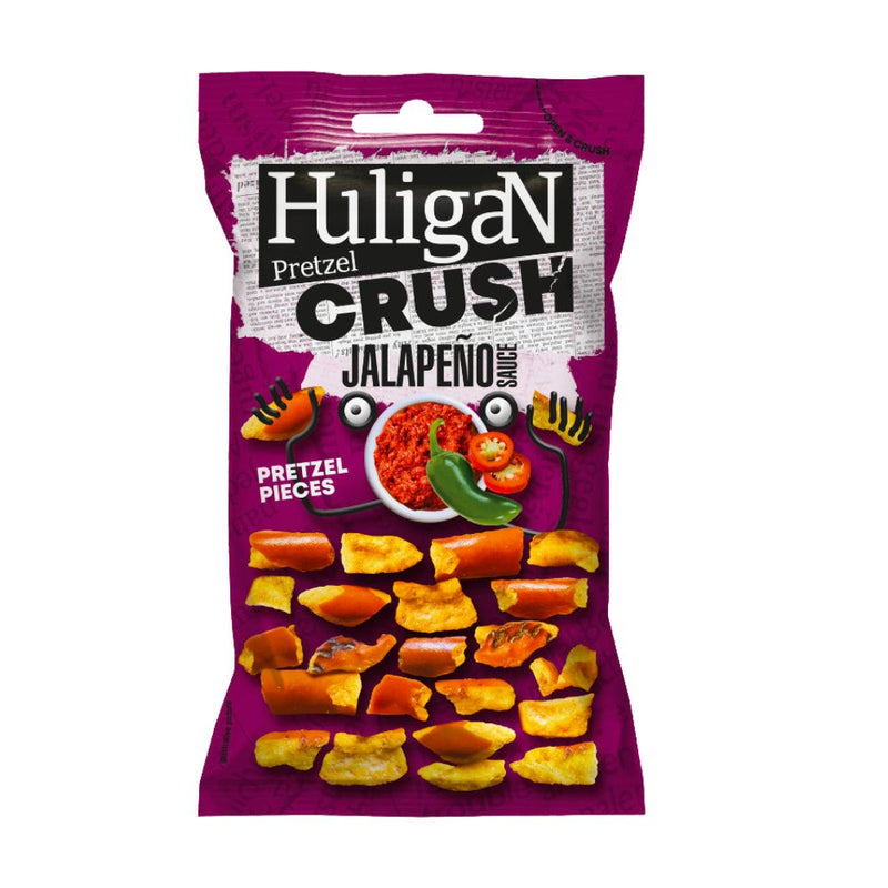 Salsa Huligan Pretzel Crush Jalapeño, 65 g de pretzel con sabor a jalapeño