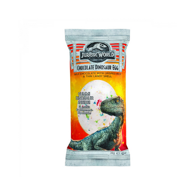 Jurassic World Chocolate Dinosaur Egg, ovetto di cioccolato al latte da 39g (2029345472609)