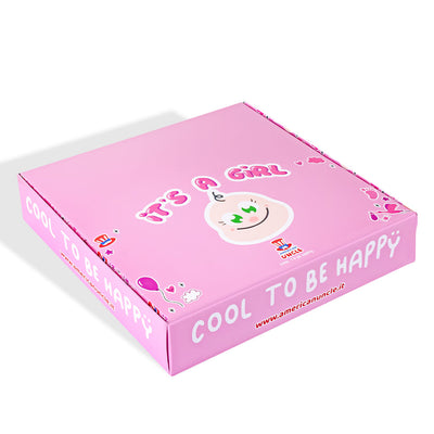 Candy Cube Kit “It’s a girl”, scatoline di caramelle gommose da 50g ideali per il baby shower o nascita (25, 50 o 75 pz)