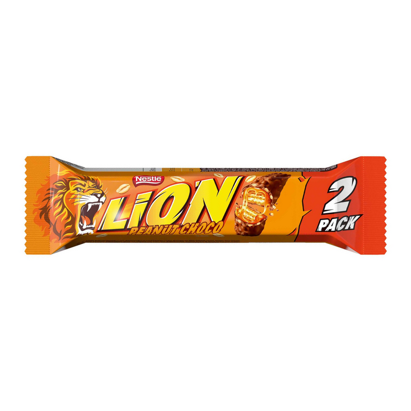 Lion Peanut Butter Choco, 2 chocolate bars filled with peanut butter 62g