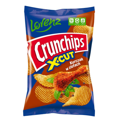 Confezione da 140g di patatine al pollo Lorenz Crunchips X-Cut Kurzak w Ziotach