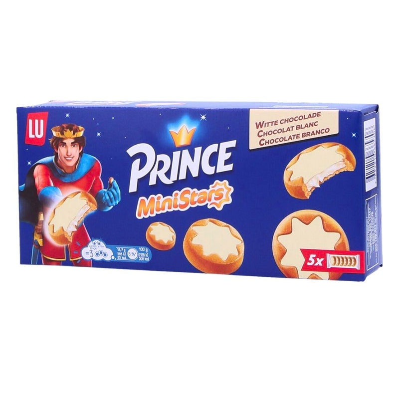 Confezione da 187g di biscotti al cioccolato bianco Lu Prince  MiniStar White 