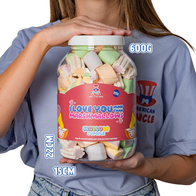 Mallow Jumble “I love You more than marshmallow”, barattolo di marshmallow da comporre con i tuoi gusti preferiti