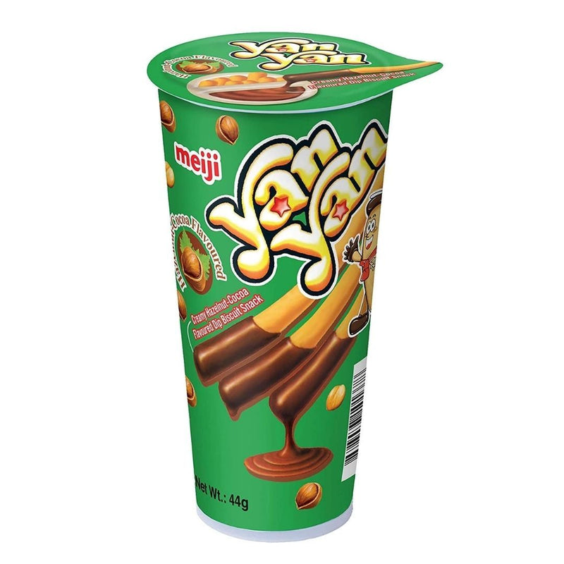 Meiji Hazelnut Yan Yan, bastoncini ricoperti di crema alle nocciole da 50g