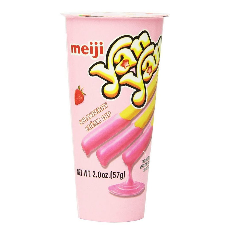 Meiji Strawberry Yan Yan, bastoncini con crema alla fragola da 50g