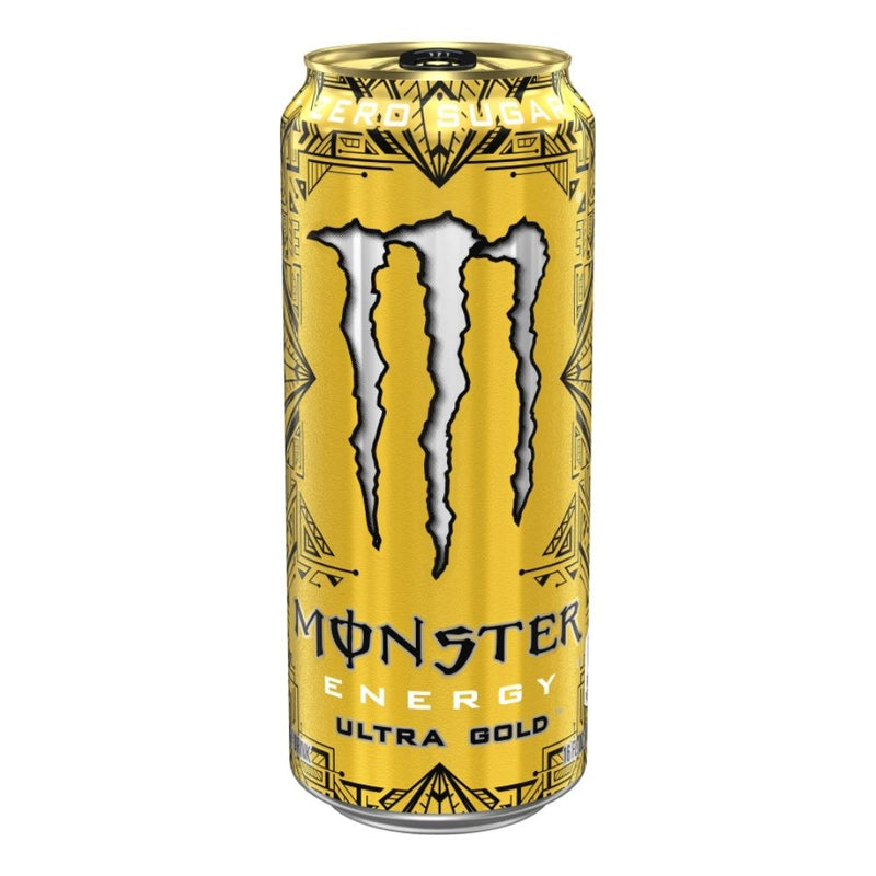 (Non-Collectible Monster, Damaged) Monster Ultra Gold, 500ml Pineapple Energy Drink