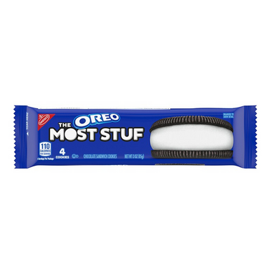 Oreo The Most Stuf Cookies, biscotti al cioccolato ripieni di crema alla vaniglia da 85g (4503114514529)