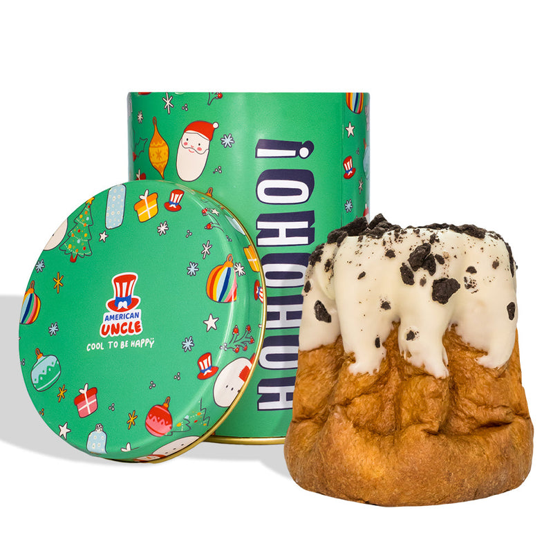 Galletas y Nata Pandoro Artesanas 200g, cobertura de chocolate blanco y relleno con trozos de galleta