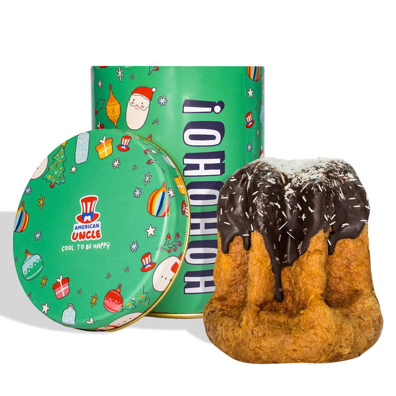 Pandoro artigianale Dark Choco & Coconut da 200g, copertura e ripieno di cioccolato fondente e cocco