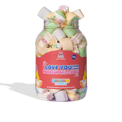 Mallow Jumble “I love You more than marshmallow”, barattolo di marshmallow da comporre con i tuoi gusti preferiti