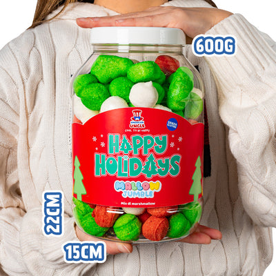 Mallow Jumble “Happy Holidays”, a jar of marshmallows to compose with your favorite flavors