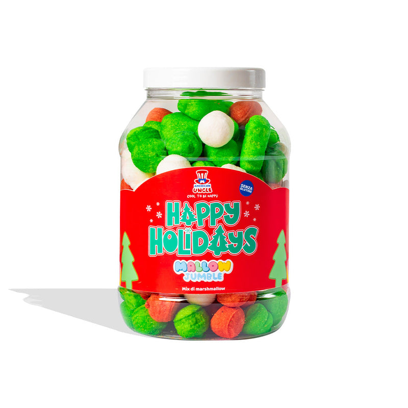 Mallow Jumble “Happy Holidays”, a jar of marshmallows to compose with your favorite flavors