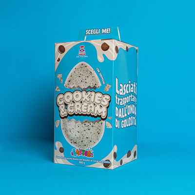 American Uncle Cookies & Cream Easter Egg, uovo di Pasqua di cioccolato bianco con biscotto al cacao in granella da 300g