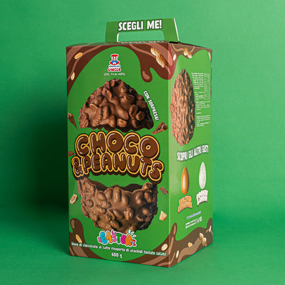 American Uncle Choco & Peanuts Easter Egg, uovo di Pasqua di cioccolato al latte ricoperto di arachidi tostate salate da 600g