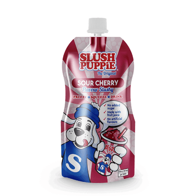 Slush Puppie Sour Cherry Flavour Slushy, granita alla ciliegia da 250ml (4659113361505)