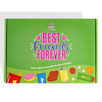 Snack Box “Best Friends Forever”, caja sorpresa de 20 snacks dulces, salados y bebidas para el mejor amigo