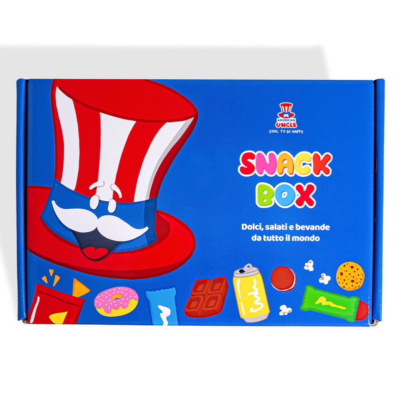 Snack box “Cool to be Happy”, surprise box of 20 sweet, savoury snacks and drinks