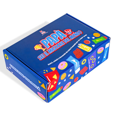 Snack Box “World’s Best Dad”, surprise box of 20 sweet and savoury snacks and drinks for dad