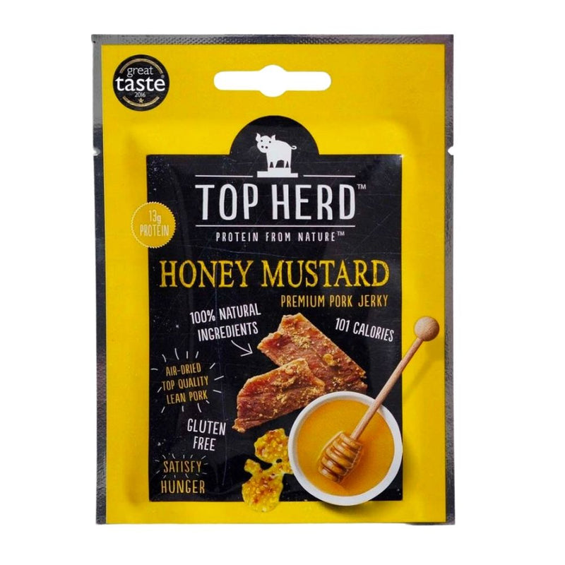 Confezione da 35g di carne secca al miele e mostarda Top Herd Honey Mustard Pork Jerky